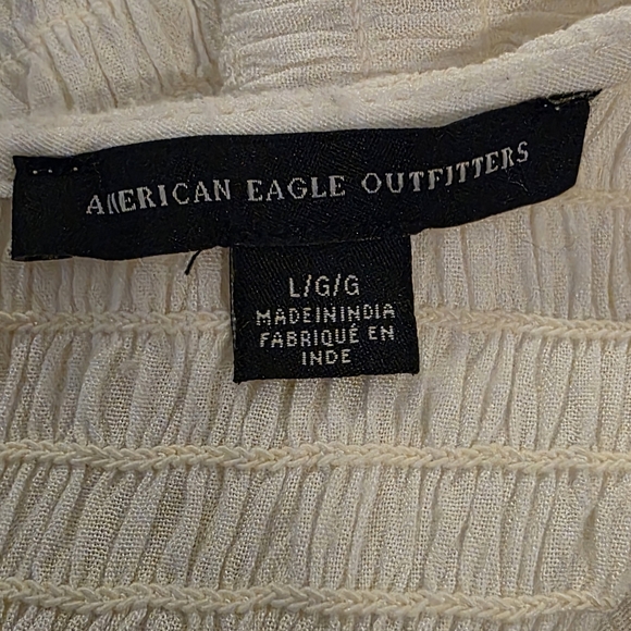 American Eagle Elegant Cream Peplum Bottom Women's Top - Picture 13 of 14